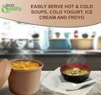 Amazon.com: Disposable Kraft Paper Soup Containers with Lids ...