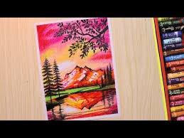 Oil Pastel Drawing For Beginners Scenery Drawing Of Beautiful Mountains And Trees Youtube Oil Pastel Art Oil Pastel Drawings Oil Pastel Paintings