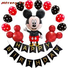 With tenor, maker of gif keyboard, add popular happy birthday images mickey mouse animated gifs to your conversations. 26pcs Lot Big Size Mickey Minnie Mouse Foil Balloons With Happy Birthday Banners Classic Kids Toys Birthday Party Balloon Decor Buy At The Price Of 8 18 In Aliexpress Com Imall Com
