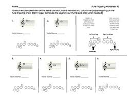 Flute Fingering Worksheet 2 For Band Beginners