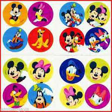 details about mickey mouse mini dot stickers x 8 sheets 32 dots minnie goofy donald reward