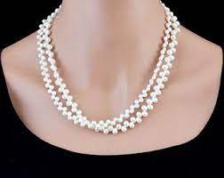 Triple Strand Pearl Necklace Genuine Pearl Necklace Aaa Etsy Genuine Pearl Necklace Natural Pearl Necklace Real Pearl Necklace