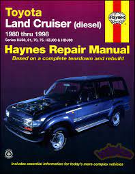 Complete official toyota factory service workshop repair manual for the 1996 toyota land cruiser. Land Cruiser Shop Manual Diesel Service Repair Toyota Book Haynes Hj Guide 80 98 Ebay