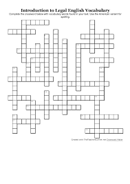 New daily puzzles each and every day! Introduction To Legal English Crossword Puzzle