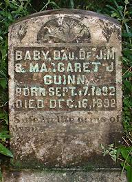 Baby Daughter of J.M. & Margaret J. Guinn Gravestone, Exley Plantation  Cemetery