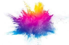 Multi Color Powder Explosion Isolated On White Background Colored Dust Splash Cloud On White Background Launched Colorful Particles On Background Painted Ho Paint Splash Background Color Powder Color Dust