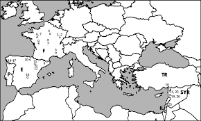 Distribution map of late mesolithic sites in western europe. Orientation Map For Localities From Table I F France E Spain P Download Scientific Diagram