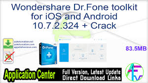 Recuperar los datos perdidos es muy simple y con solo unos pocos clics del mouse puede realizar las tareas fácilmente. Wondershare Dr Fone Toolkit For Ios And Android 10 7 2 324 Crack Free Download