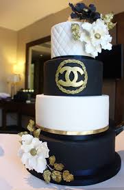 Black And Gold Birthday Cake Clipart Celebration Cakes Gold Wedding Cake Chanel Cake White Party Theme