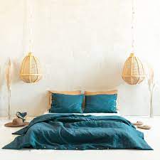 Handmade Linen Duvet Cover 30 Colors Peacock Green Linen Etsy India