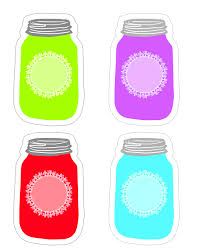 Some of the labels on this site, like the ones shown above, are perfect for wrapping around. Colorful Mason Jar Tag Collection Free Printable The Cottage Market Mason Jar Tags Jar Tags Mason Jars