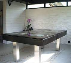 billard table design plateau verre noir billard table a manger table salle a manger billard