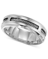 Triton Men S Stainless Steel Ring Comfort Fit Cable Wedding Band Reviews Rings Jewelry Watches Macy S Mens Stainless Steel Rings Stainless Steel Rings Rings For Men