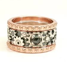 Pin By Chicastic Llc On Steampunk Wedding Gear Ring Steampunk Rings Engagement Sets