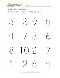 Grade Level Worksheets A Wellspring Of Worksheets Comparing Numbers Kindergarten Numbers Kindergarten Pre K Math Worksheets