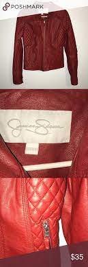 Nwot Red Jessica Simpson Faux Leather Jacket Faux Leather Jackets Leather Jacket Casual Fashion
