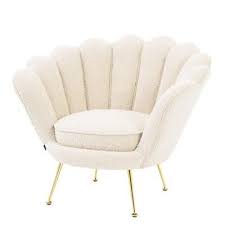 boucle scalloped accent chair eichholtz trapezium oroa luxury seat cream armchair chair accent chairs
