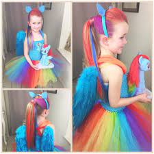 A few months ago, i found a rainbow dash tutorial and i knew this would be the perfect costume for lydia for halloween. My Little Pony Rainbow Dash Tutorial By Sweethearts Hair Design My Little Pony Costume Rainbow Dash Costume Halloween Costumes For Kids