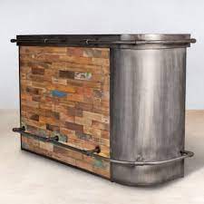 Il y a 1 produit. Meuble Bar Bois Recycle Arrondi A Droite 164x60 Caravelle Meubles Bar Pier Import
