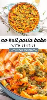 Tortiglioni Lentil Pasta Bake With Mozzarella No Boil Recipe Pasta Bake Vegetarian Best Pasta Recipes Pasta Bake