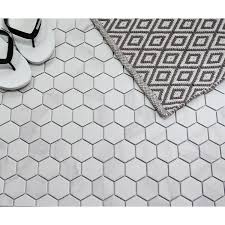 Italian bianco carrera white venato carrara honed 2 inch hex mosaic wall & floor tiles are perfect for any interior/exterior projects. Themosaicfactory Barcelona 2 X 2 Porcelain Mosaic Tile In Carrara Marble Reviews Wayfair