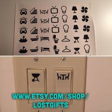 Light Switch Labels Sheet Of Vinyl Decals For Your Home Etsy In 2020 Light Switch Decal Home Icon Light Switch