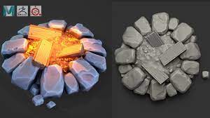 The user first pushes in the control button to start sparking the ignitor or heating the glow element. Making A Stylized Fire Pit In Maya Zbrush Substance Painter Cg Tutes