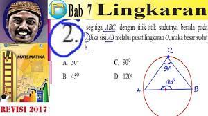 Diketahui segitiga abc dengan titik titik sudutnya berada pada lingkaran o jika sisi ab melalui pusat lingkaran o,maka besar sudut bca adalah. Lingkaran Matematika Kelas 8 Bse K13 Rev 2017 Lat 7 2 Pg No 2 Sudut Keliling Sikusiku Youtube