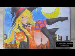 How to draw female anime, female anime, step by step, drawing guide, by dawn. Drawing Halloween Anime Girl By John Mcboyd Youtube