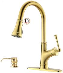 Maybe you would like to learn more about one of these? Gold Kitchen Faucet With Pull Down Magnetic Docking Sprayer Brushed Gold Single Handle 1 Hole High Arc Copper Gold Kitchen Gold Kitchen Faucet Kitchen Faucet