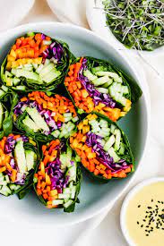 Raw Rainbow Wraps With Ginger Tahini Dressing Recipe Raw Food Diet Raw Vegan Diet Raw Vegan Recipes