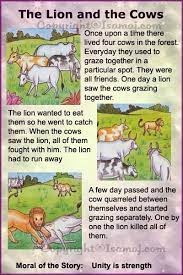 Each story is built around a specific vocabulary or grammar topic. Children S Stories With Morals Moral Stories The Lion And The Cows Kids Moral Storie Short Stories For Kids English Stories For Kids English Short Stories