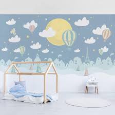 Vliestapete Kinderzimmer Paris Mit Sternen Und Heissluftballon Fototapete Breit Vliestapete Kinderzimmer Kinderzimmer Kinder Zimmer