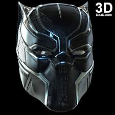 Black Panther V28 3d Printable Stl Obj File Helmet Do3d Com 02 Jpg 1000 1000 Trajes De Heroi Capacete Guerreiro