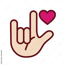 指手話愛アイコン素材庫向量圖| Adobe Stock