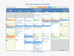 State & national holidays are included into free printable calendar. April 2020 Printable Calendar With Us Holidays Including August 2019 Calendar With Holidays Transparent Png 720x560 Free Download On Nicepng