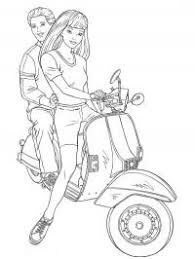 1716 x 1483 file type: Barbie And Ken On The Scooter Coloring Page 1001coloring Com