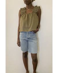 Ruffle Strap Tank Saffron Road