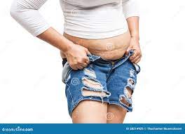 Fat Teen Girl Tried Wear Trousers. Stock Image - Image of obese, marks:  58214925