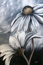 Beautiful Easy Black And White Canvas Painting Ideas 70 Easy And Beautiful Canvas Painting Ideas For Beginners To Try In 2020 Flower Painting White Painting Painting Canvases