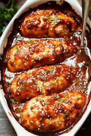 Double antioxidants in this recipe! Baked Chicken Breasts With Sticky Honey Sriracha Sauce Eatwell101