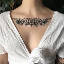 Flowers Leaves White Shirt Tattoos For Girls With Meaning Leaves Background Chest Tattoos For Women Collar Bone Tattoo Bone Tattoos