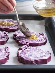 Gebackene Rotkohlsteaks Mit Ziegenkase Rezept Rezepte Kohl Steaks Ideen Furs Essen