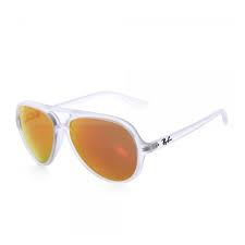 Ray Ban Ray Ban Cats 5000 Flash Lenses Clear Orange Sunglasses 0rb4125 649 69