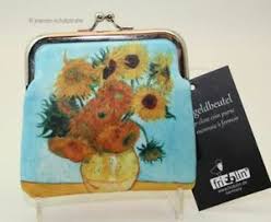 Zwölf sonnenblumen in einer vase mit grünem hintergrund von vincent van gogh. Klick Geldbeutel Portemonnaie Geldborse Van Gogh Sonnenblumen Ebay
