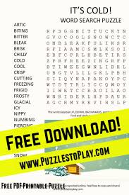 Take a break with these free online word search games that are great for kids and adults alike. Cold Word Search Puzzle Kids Word Search Word Search Puzzles Printables Free Printable Word Searches