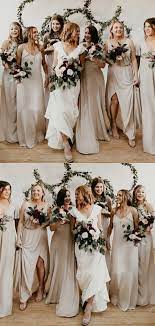 Sheath Spaghetti Straps Light Champagne Long Bridesmaid Dress Long Bridesmaid Dresses Neutral Bridesmaid Dresses Cheap Long Bridesmaid Dresses