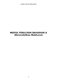 Apakah ada cara seperti itu? Pdf Modul Penulisan Bahagian A Memindahkan Maklumat Ng Chew Lee Academia Edu