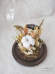Artisans then place the pottery into a container with combustible materials like sawdust or dried leaves for smoking. Pre Order Hojicha Dried Flower Bell Jar Scentales Florist