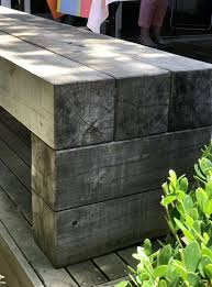 The perfect finishing touch for any aesthetic, it is crafted from acacia wood and features a polyester fabric seat cushion. Fiona Brockhoff Signature Timber Post Bench Seats Wood Bench Outdoor Outdoor Bench Seating Diy Outdoor Furniture